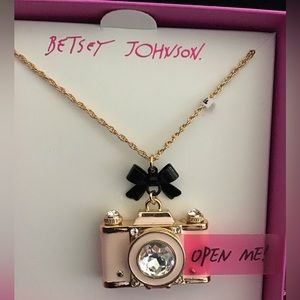 Betsey Johnson Camera and Necklace Earrings.
